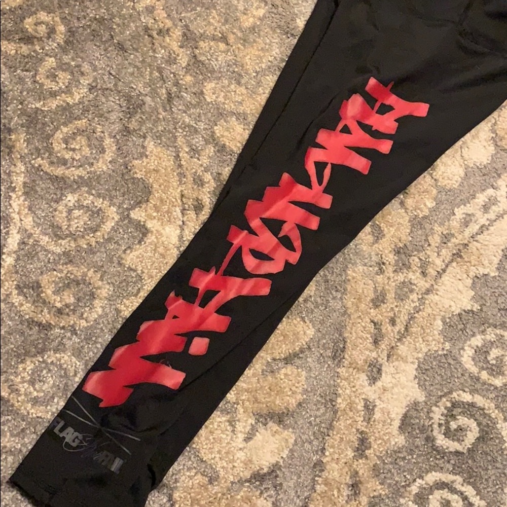 Flag not final black spandex leggings